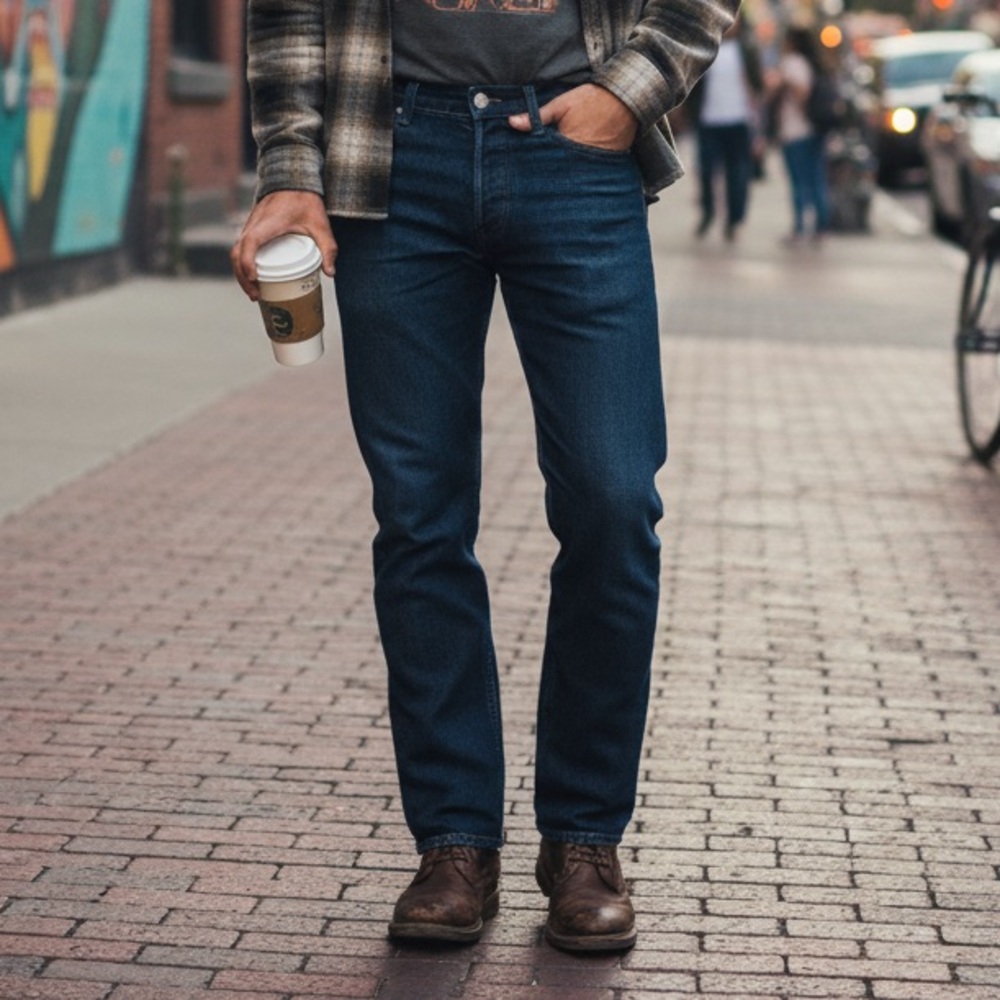 Acne Mic A Low Rise Jeans in Dark Wash - Picture 1 of 12